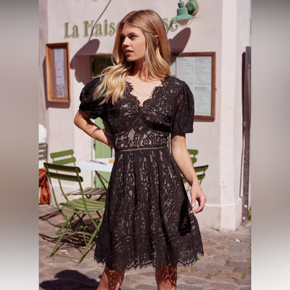 Skies are Blue - black lace dress